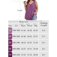 thumbnail image 4 of SHOWMALL Women's Plus Size Tank Top, V Neck Pleated Sleeveless Summer Beach Tops, Light Purple 3X Side Slit Casual Daily Tunic Layering Shirt for Work, 4 of 8