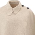thumbnail image 4 of Fewfanhot Collared Wool Blend Cape Shawl, Button Detail Wrap Poncho for Women Daily Business Casual Wear, 4 of 9