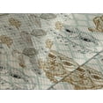 thumbnail image 4 of Ambesonne Owl Quilted Bedspread Set 3 Pcs, Sketch Cat Looking Birds, Queen Size, Brown Reseda Green, 4 of 5
