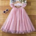 thumbnail image 5 of Tisuna Girls Summer Dress Toddler Sparkling Print Sleeveless Crew Neck Dresses Comfortable Soft Little Baby Girls Holiday School Party Casual Wear Pink Size 3-4 Years, 5 of 9