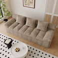 thumbnail image 3 of Muumblus 71" Corduroy Boneless Sofa, Removable Cushions, Modern Upholstered Deep Seat Sofa for Apt., Camel, 3 of 5