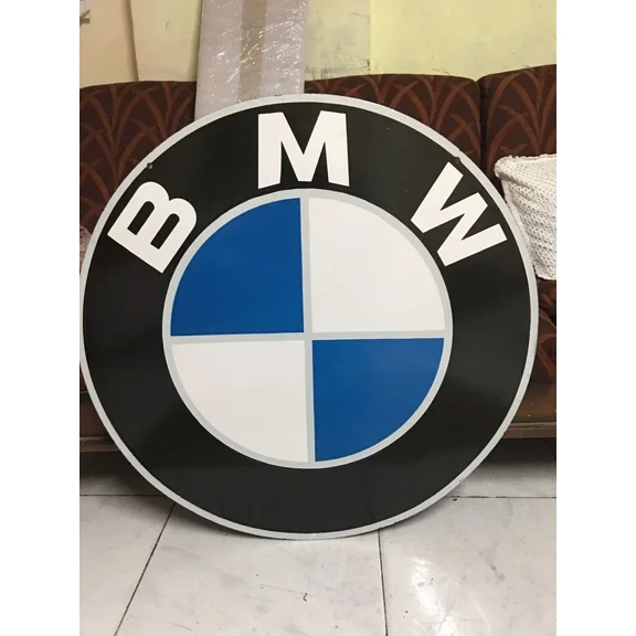BMW Pure Porcelain Enamel Heavy Metal Sign 30 Inches Double Side