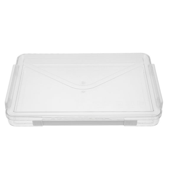 Homoyoyo White Pet Document Storage Box with Handle, Water-Resistant -Top Organizer, , Clear Lid for Easy Viewing