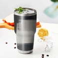 thumbnail image 3 of 30oz Black and Grey Abstract Art Artwork Tumblers Stainless Steel Tumbler with Lid and Straw,Vacuum Insulated Double Wall Travel Tumbler Cups Mug with Cleaning Brush for Coffee,Tea, 3 of 7