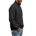 thumbnail image 4 of QSAWXQZ Men's Solid Sweatshirt Long Sleeve Quarter Zip Stand Collar Pullover Top for Spring Dark Gray XL, 4 of 5