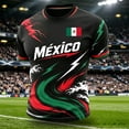 thumbnail image 2 of 2026 new Mexico Soccer Jersey Men Shirts Short Sleeve Casual Crewneck Pullover Summer Tops Soccer Shirt for Men Indoor Outdoor Activities Daily Wear, 2 of 5