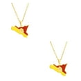 thumbnail image 3 of Guardoinrt Collier Pendentif en Acier Inoxydable Déclaration de Mode Collier en Acier Inoxydable Toute Occasion Idée-Cadeau Convient à Tous les Âges Or 2 Ensembles, 3 of 6