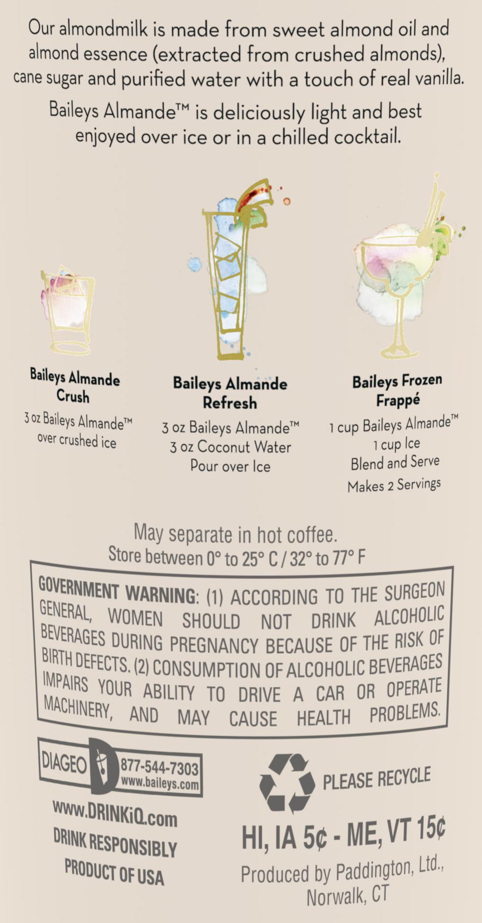 35 Baileys Almande Nutrition Label Labels Design Ideas 2020