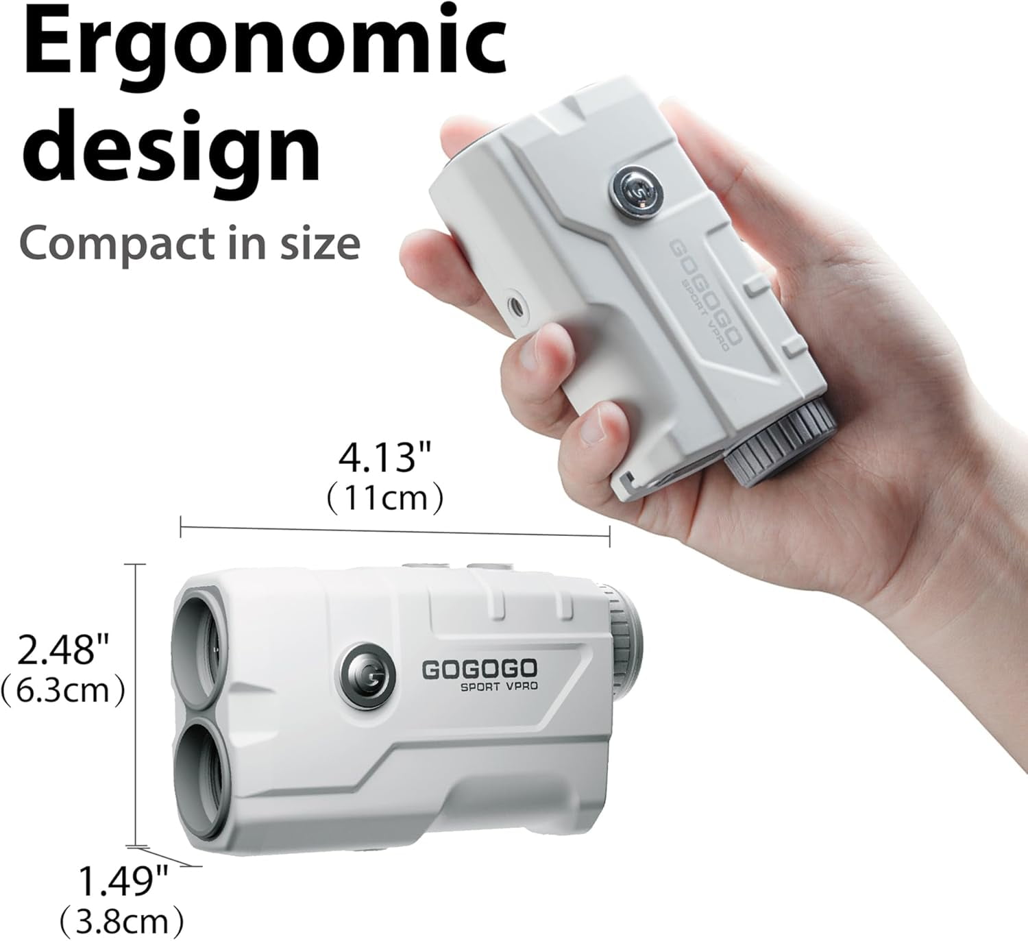 Gogogo Sport Vpro Golf Rangefinder Rechargeable 900 Yards Range Finder with Slope Switch, Built-in Magnet GS19B-W