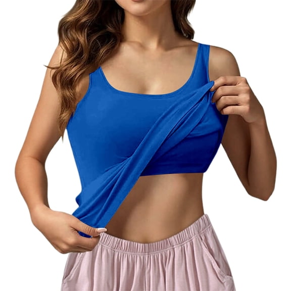 RMGVDSD Soft Tank Top for Women Women's Seamless Bralette Tank Top With Built In Cups Going Out Crop Top