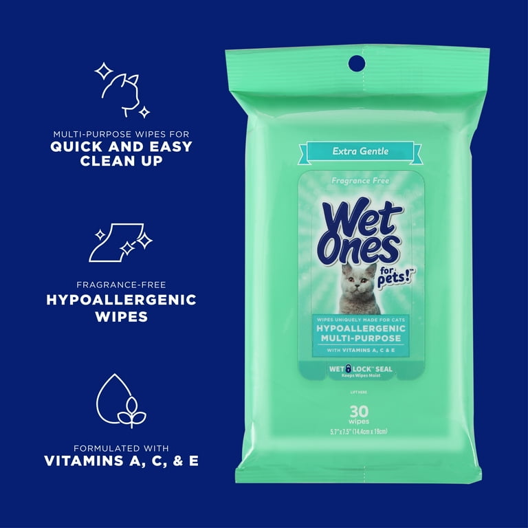 Wet Ones For Pets Dander Control Wipes For Cats With Shea
