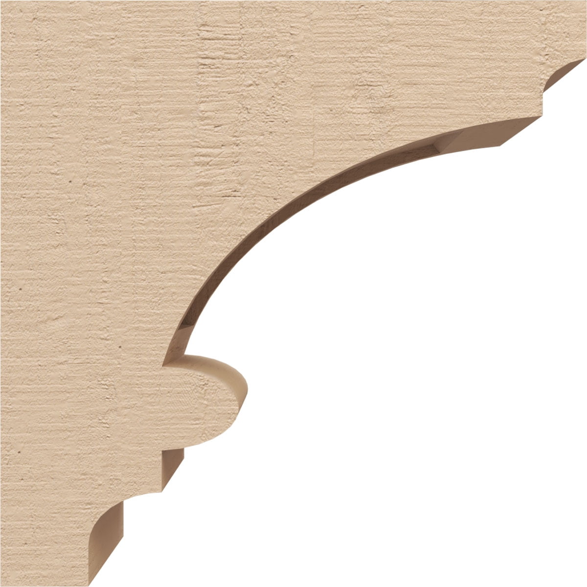 4"W x 8"D x 8"H Classic Diane Rough Cedar Woodgrain TimberThane Corbel, Primed Tan