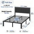 thumbnail image 6 of Haewon Full Size Bed Frame with Upholstered Headboard, Metal Platform Bed Frame with USB Charging and LED Lights, Under-Bed Storage, No Box Spring Needed, Noise Free, Hassle-Free Assembly, Dark Grey, 6 of 8