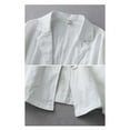 thumbnail image 6 of Baberdicy Women's Linen Blazer Jacket Lightweight Linen Suit Jacket for Women - Casual Long Sleeve Open Front Blazer - Spring Summer Office Coat (S-XXL) (White | XXL), 6 of 9