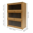thumbnail image 5 of 3 Tiers Storage Cabinet, Bamboo Acrylic Countertop Cabinet, Bamboo Organizer for Kitchen Living Room 20.5*9.8*27.56in, 5 of 20