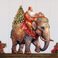thumbnail image 2 of Designocracy 8611043-2H 24 x 18 in. Santa on Elephant Holiday Christmas Door Decor, 2 of 11