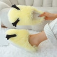thumbnail image 4 of Cute Fuzzy Slippers for Women Indoor Outdoor Memory Foam House Shoes Furry Soft Warm Cozy Bedroom Foot Slip on, 4 of 7
