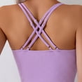thumbnail image 6 of UTSJKR One Piece Swimsuit for Women Scoop Neck Swimwear Textured Double Straps Bathing Suit Sexy Backless Strap Bikini Swimsuit Purple XL, 6 of 9
