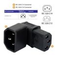 thumbnail image 2 of HUGFEGWE IEC 320 C14 Male to C13 Female 90 Degree Down Angled Power Extension Connector Adapter 10A 250V for Monitor/Computer/PDU Chassis/Printer CJ25311-8030, 2 of 9