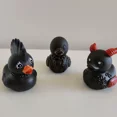 thumbnail image 2 of 5 pack Goth Satanic Duck, VINYL Punk Ducks, Novelty Rock Ducky Ornaments Halloween Decoration Dark Satanic Duck Gothic Gifts Home Décor, 2 of 5