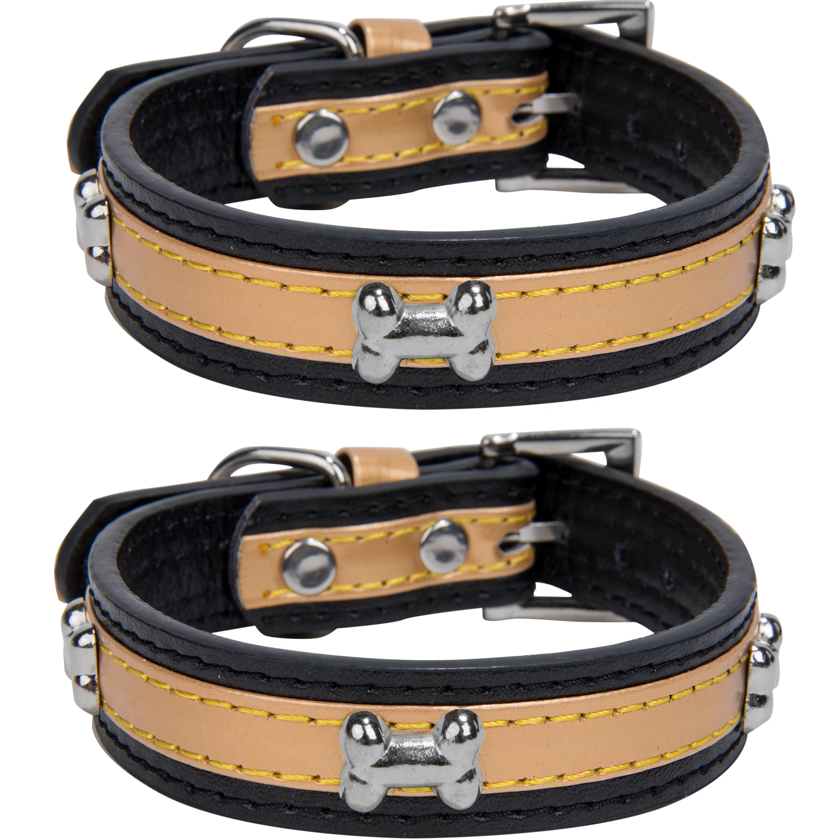 2 Pack of Classic Pet Comfy Adjustable Puppy Bone Dog Collar Walmart