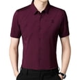 thumbnail image 1 of Camisa de manga corta para hombre, camisa de vestir de manga corta para hombre, suéter casual holgado, XXXXL, 1 of 9