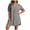 Gray, variant on Women's Summer Casual Shirt Dress Solid Color V Neck Short Sleeve Shift Mini Dress Summer Wear Light Blue S