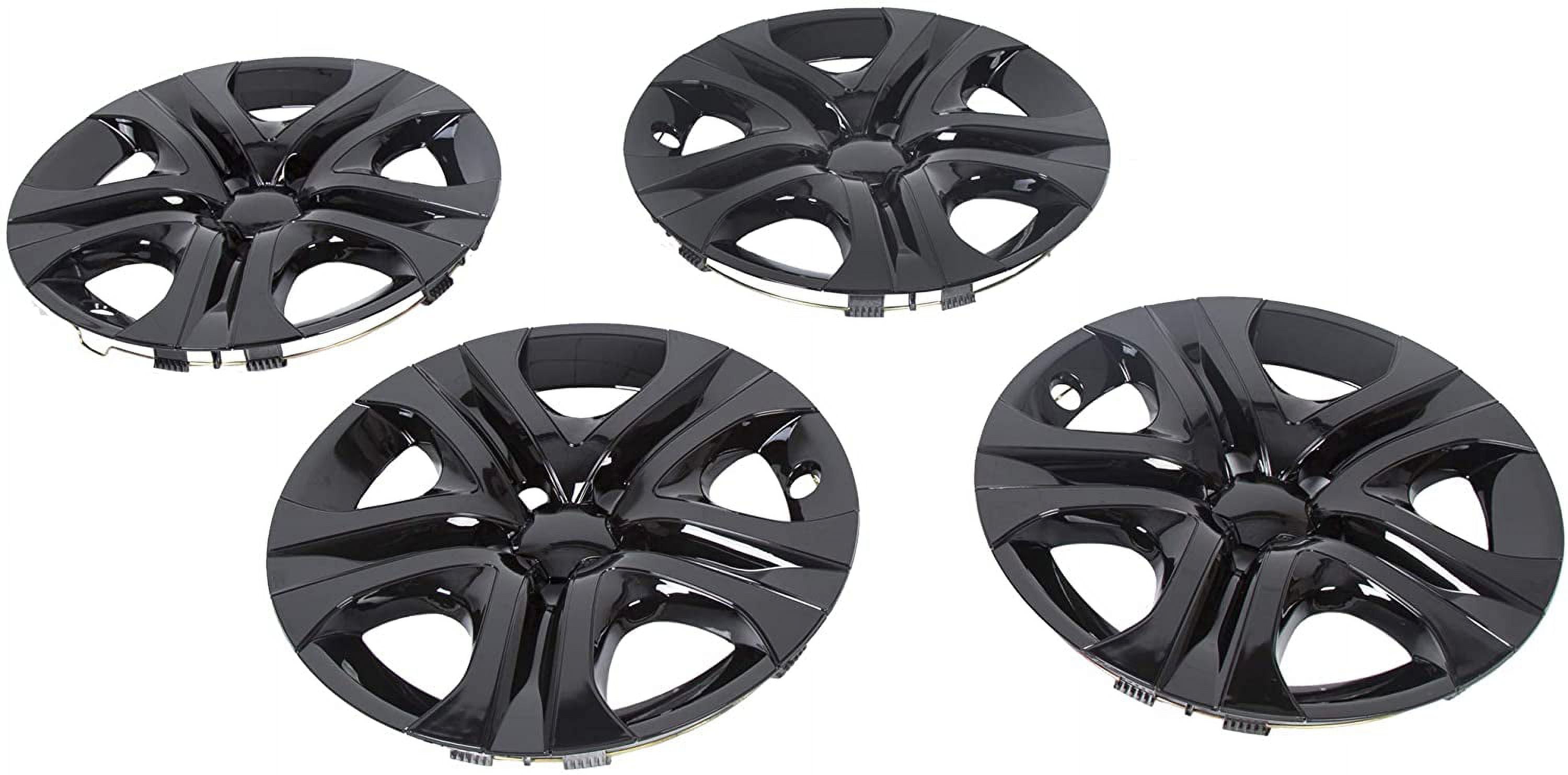 HECASA 17" Wheel Covers Hub Caps Set of 4 Full Rim Compatible with 2013 2014 2015 2016 2017 2018 Toyota Rav4 LE - Black