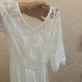 thumbnail image 2 of WEIXINBUY Nouvelle Robe en Dentelle pour Femme Décontractée Longue Noire à Manches Courtes Col Rond Transparente Tenue de Plage Robes Grande Taille, 2 of 8