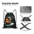 thumbnail image 5 of Drawstring Backpack - Halloween Witch Mysterious Pumpkin Splash Proof Small Drawstring Gym Bag for Women Men, Cinch Sports String Bag Backpack for Travel Swimming Beach, 5 of 8