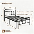 thumbnail image 4 of Apextella 14 in Twin Metal Platform Bed Frame with Curved Headboard and Footboard, No Box Spring Needed, Underbed Storage, Black, 4 of 6