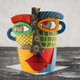 thumbnail image 2 of Abstract Rainbow Head Planter, Graffiti Face Planter with Drainage, Flower Plant Pots for Indoor Plants A Large Size, 2 of 5