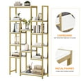 thumbnail image 6 of Dextrus 6 Tier Gold Bookshelf, 71” Tall Modern Free Standing Bookshelf with 12 Shelf Bookcase, Faux Marble Open Display Storage Book Shelves for Living Room Bedroom Office Home, 6 of 10