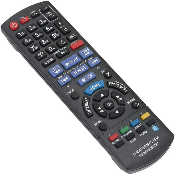New N2qayb000727 Replace Remote Control Fit For Panasonic Blu Ray Disc Home Theater Sound System Sc Btt196 Sa Btt190 Sa Btt195 Sa Btt196 Sa Btt490 Sb Hc490 Sb Hf490 Sb Hs290 Sb Hw490 Sc Btt190 Walmart Com Walmart Com