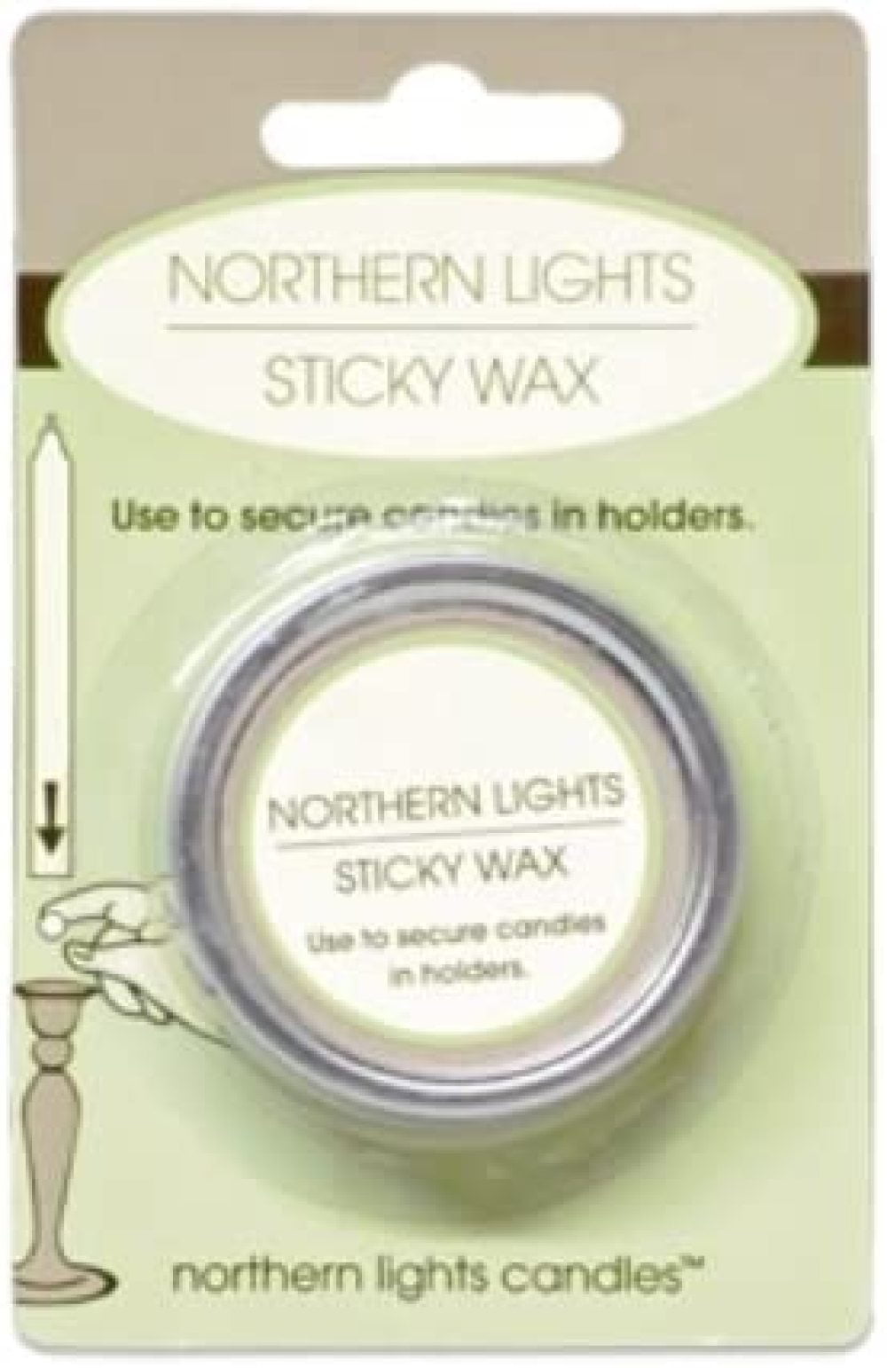 *New* Northern Lights Candle Safety Adhesive Hold Stick Secure In Holder Easy* 