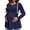 Navy Blue, variant on Weardear Maternity Tops Long Sleeve Pleated Waist Pregnancy Shirts V Neck Casual Pregnant Clothes Tunic Blouse for Women