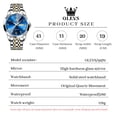 thumbnail image 4 of OLEVS Watch for Men Business Dress Diamond Analog Quartz Date Luxury Classic Stainless Steel Waterproof Luminous Two Tone Wrist Watch Blue Dial, 4 of 14