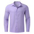 thumbnail image 2 of PEASKJP Dress Shirt for Men Winter Mens Long Sleeve Shirt Button Down Winter Tops (Purple,L), 2 of 5