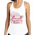 thumbnail image 2 of Burn Some Dust and Eat My Rubber Tank Top Fitted Racerback Women's Small Heather Grey, 2 of 5