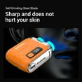 thumbnail image 4 of Luggage Electric Shaver, Beard Shaver Suitcase Design, Electric Mini Portable Razor, IPX 7 Waterproof, 300mAh Battery Charging, Dual Blade for Home Travel, Orange, 4 of 13