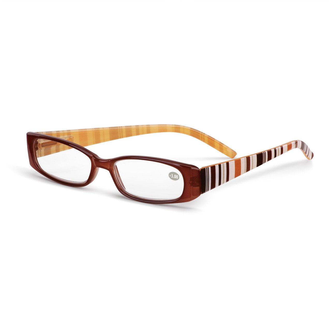 Readers with Case (Brown Stripes, +3.00)