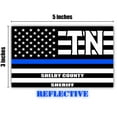thumbnail image 2 of Reflective Shelby County Tennessee TN Thin Blue Line Stealthy Old Glory USA Flag | Honoring Law Enforcement Officers Sheriffs | County State Decal Bumper Sticker 3M Vinyl 3" x 5", 2 of 3