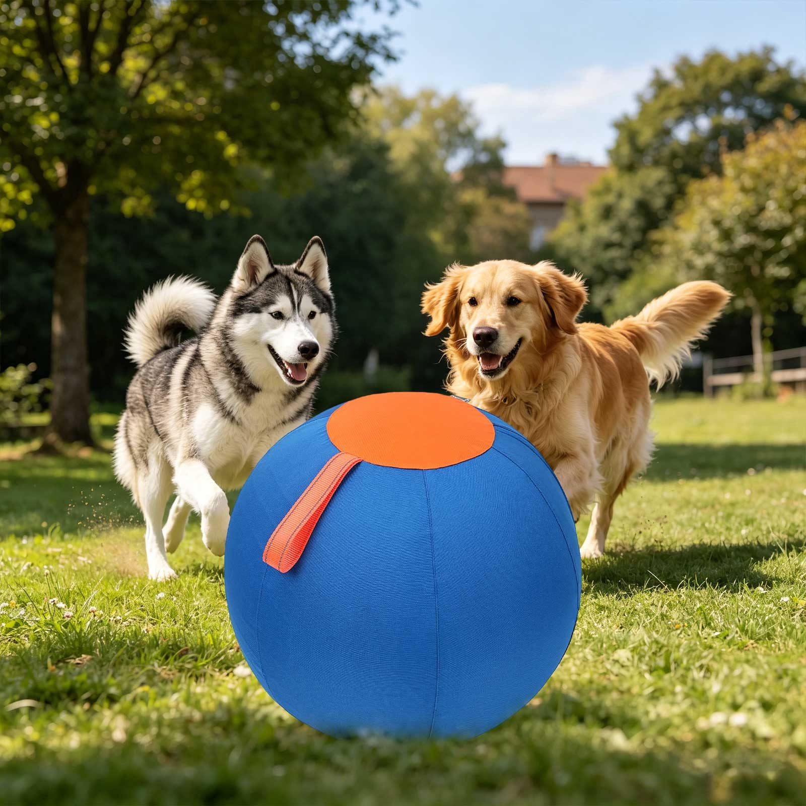 Dog Balls For Large Dogs – Extra Large Enrichment Ball, Tear-Resistant with Protective Cover & Air Pump, Available in Three Sizes for All Dogs