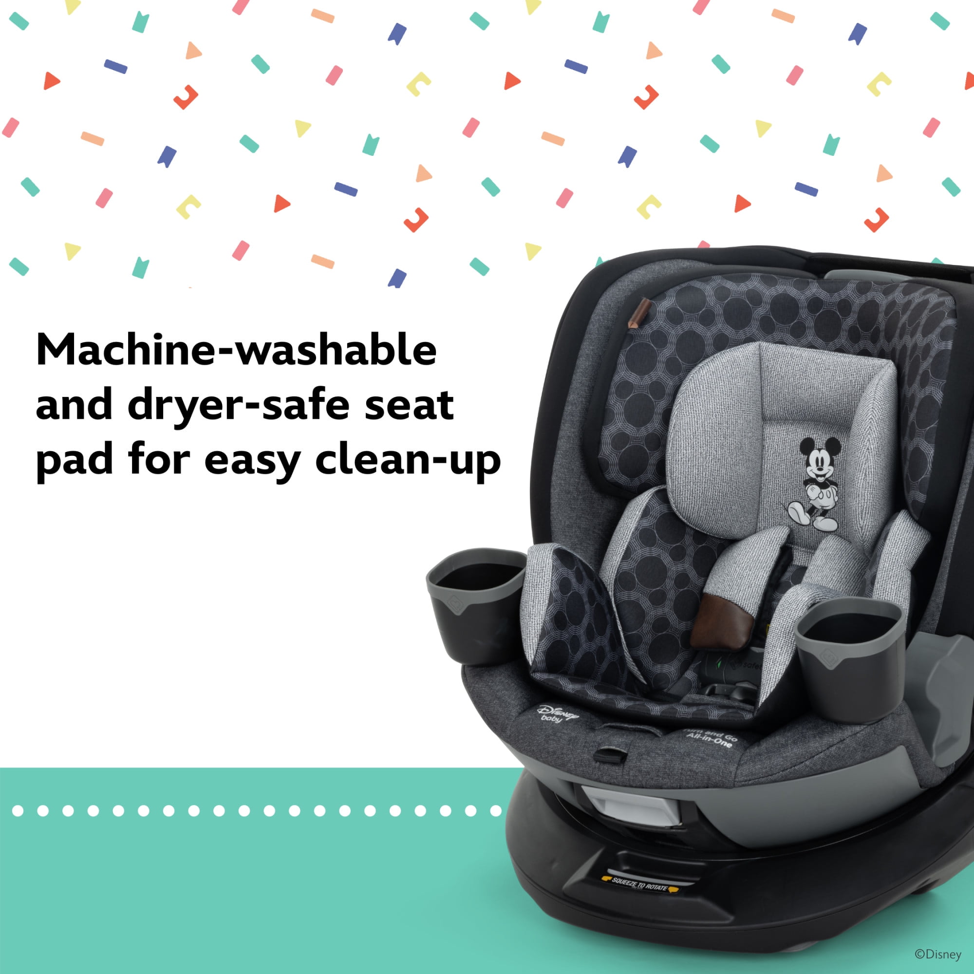 Disney Baby Turn and Go 360 Rotating All-in-One Convertible Car Seat, Vintage Disney