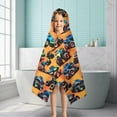 thumbnail image 6 of Orange Colorful Monster Cartoon Trucks Pattern Hooded Bath Towel，50"x30" for Ages 3 To 12 Kids, Quick Dry Lightweight Soft Microfiber Hood Beach Towel Cover Up for Kids, 6 of 7
