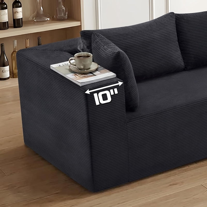 105" Cloud Sectional Couch with Chaise, Boneless L-Shaped Modular Sectional Sofa for Living Room, Comfy Cloud Couch with Deep Seat