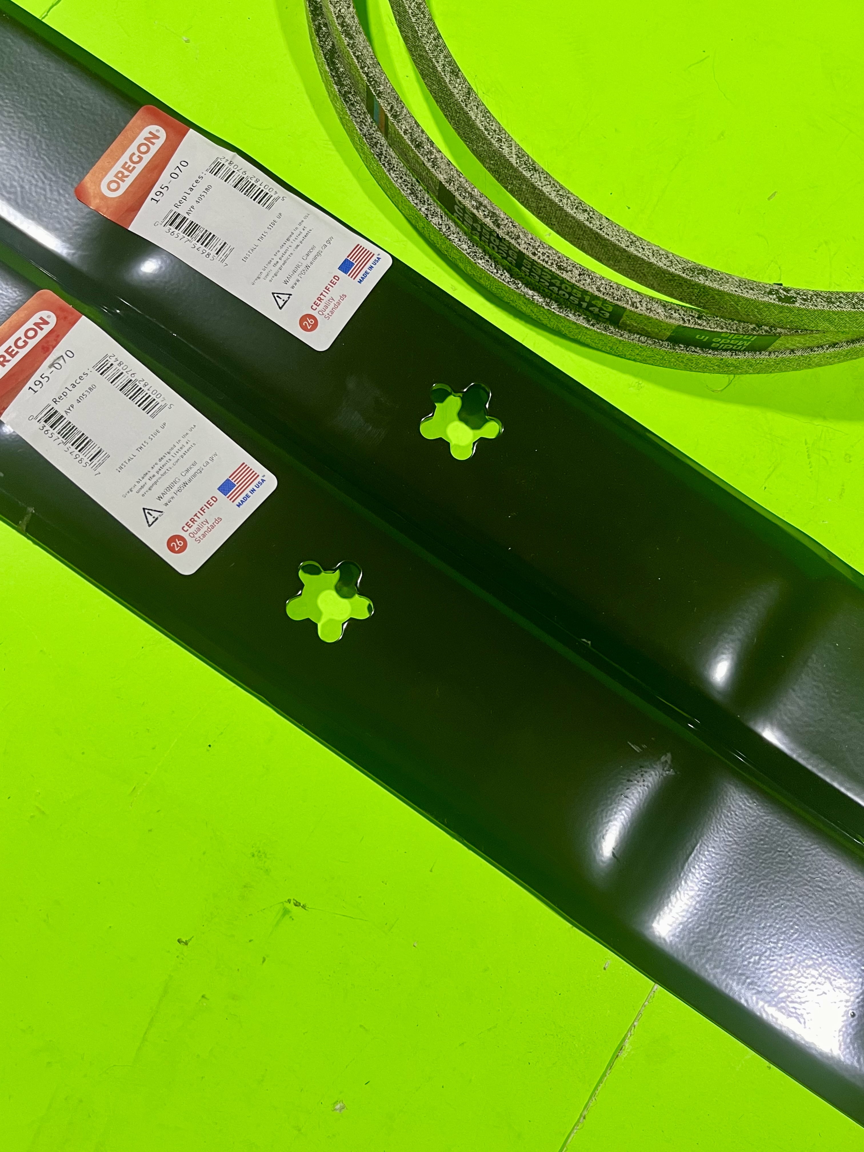 Husqvarna 46" 2 Blade Mower Deck Blade & Belt Kit 532405143 532405380