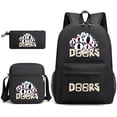 thumbnail image 1 of Doors Roblox Three-Piece Schoolbag Printed Breathable Practical Backpack Large Capacity Canvas Bag Black~3 -COCHIE, 1 of 2