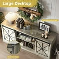 thumbnail image 5 of PUFFCAFE Farmhouse TV Stand for 65" 60" 55" Tvs,Entertainment Center with Storage & Sliding Barn Doors,Media TV Console Table,Gray TV Stand for Living Room, 5 of 7