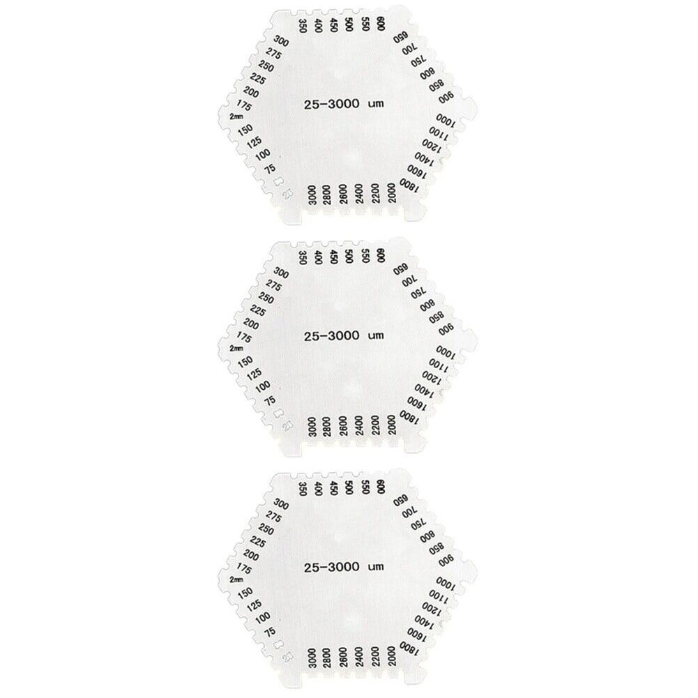 3Pcs Film Thickness Gauge Wet Film Comb Stainless Steel Wet